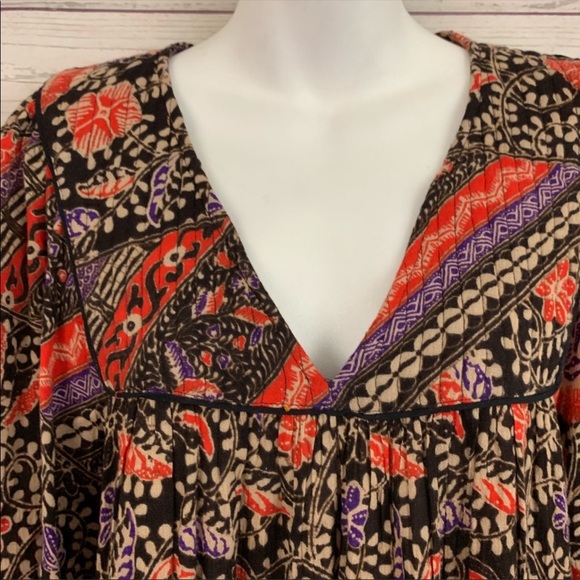 Zara Trafaluc floral long sleeve boho peasant top - Picture 3 of 5